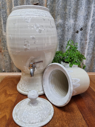 Crystalline White Ceramic Water Filter - Peter Wallace Pottery