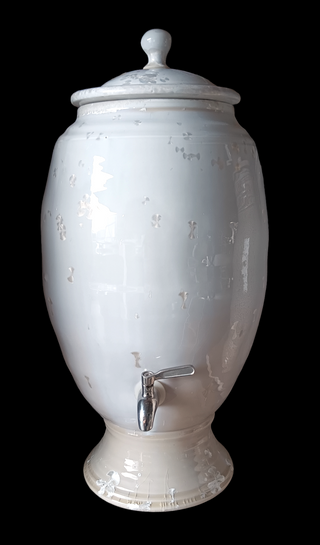 Crystalline White Ceramic Water Filter - Peter Wallace Pottery