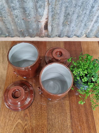 Mary Valley Fermentation Crocks - Tomato Red - Peter Wallace Pottery