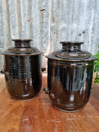 Mary Valley Fermentation Crocks - Midnight - Peter Wallace Pottery