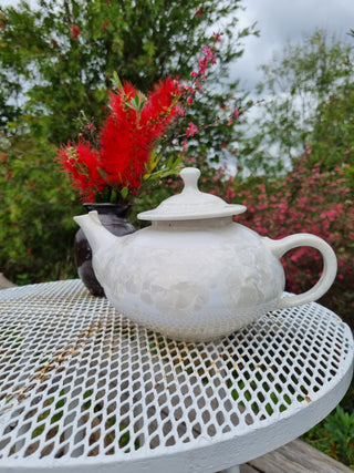 Tea Pot - Crystalline - White - Peter Wallace Pottery