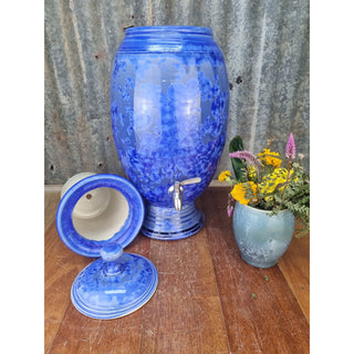 Crystalline Blue Ceramic Water FIlter - Peter Wallace Pottery