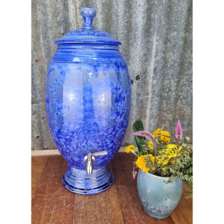 Crystalline Blue Ceramic Water FIlter - Peter Wallace Pottery