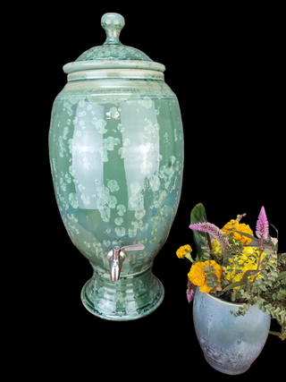 Crystalline Green Ceramic Water Filter - Peter Wallace Pottery